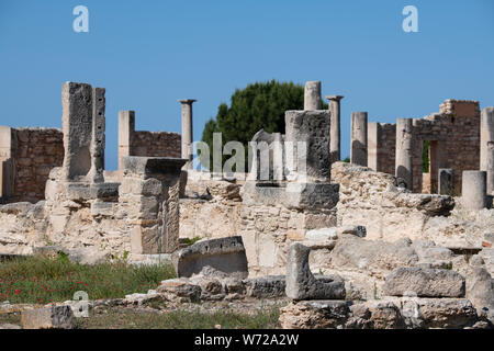 Zypern, Limassol aka Lemesos. Kourion, antiken Ruinen des Heiligtums von Apollo Hylates aka Apollon Hylatis. Stockfoto