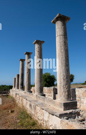 Zypern, Limassol aka Lemesos. Kourion, antiken Ruinen des Heiligtums von Apollo Hylates aka Apollon Hylatis. Stockfoto