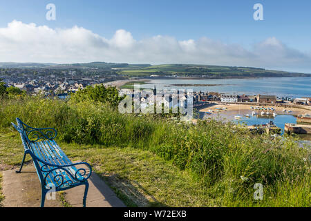 Hohe Engel Anzeigen uopn Stonehaven in Aberdeenshire, Schottland von einem Panorama Plattform gesehen Stockfoto