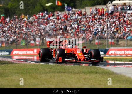 Budapest, Ungarn. 04 August, 2019. Sebastian Vettel der Scuderia Ferrari am Anschluss während des F1 Grand Prix von Ungarn Credit: Marco Canoniero/Alamy leben Nachrichten Stockfoto