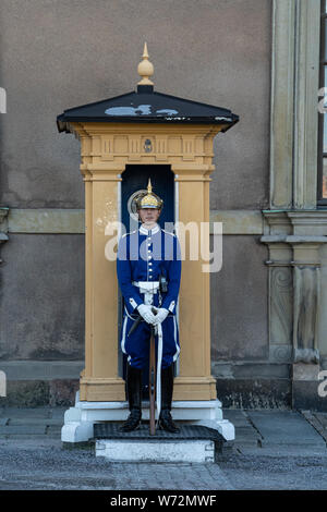 Royal Guards (högvakten), König der Schwedischen Kavallerie und Infanterie Wachen der Ehre der schwedischen Streitkräfte Stockfoto