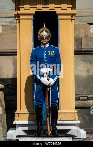 Royal Guards (högvakten), König der Schwedischen Kavallerie und Infanterie Wachen der Ehre der schwedischen Streitkräfte Stockfoto