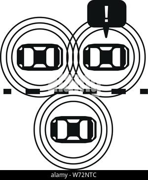 Straße fahrerlosen Autos Symbol. Einfache Abbildung: Straße fahrerlosen Autos vektor Symbol für Web Design auf weißem Hintergrund Stock Vektor