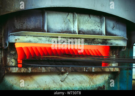 Walzdraht Produktion Hüttenwerk. Stockfoto