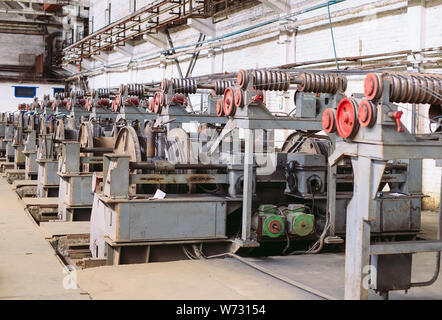 Walzdraht Produktion Hüttenwerk Stockfoto