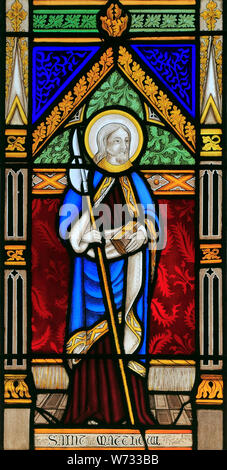 St. Matthäus, Glasfenster von Joseph Gewährung von COSTESSEY C. 1856, Heilige, heiligen, Wighton, Norfolk, England Stockfoto