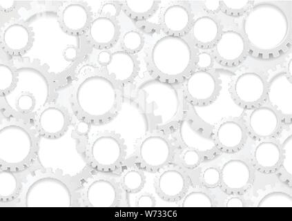 Abstrakte grauem Papier Zahnräder Technologie Hintergrund. Vektor Design Stock Vektor
