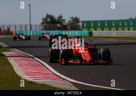 Budapest, Ungarn. 04 Aug, 2019. #05 Sebastian Vettel Scuderia Ferrari. GP von Ungarn, Budapest 2-4 August 2019 Credit: Unabhängige Fotoagentur/Alamy leben Nachrichten Stockfoto