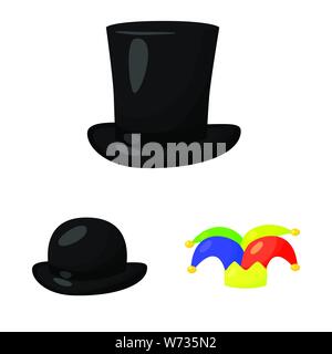 Isoliertes Objekt von Kopfbedeckungen und napper Logo. Satz von Kopfbedeckungen und Helm Lager Symbol für das Web. Stock Vektor