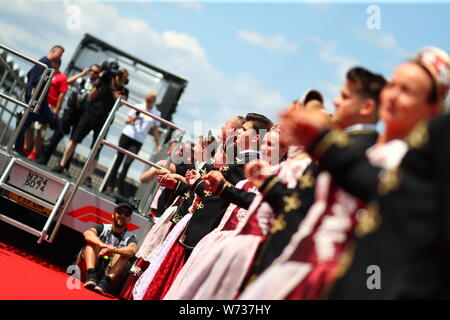 Budapest, Ungarn. 04 Aug, 2019. Treiber Parade GP von Ungarn, Budapest 2-4 August 2019 Hungaroring Credit: Unabhängige Fotoagentur/Alamy leben Nachrichten Stockfoto