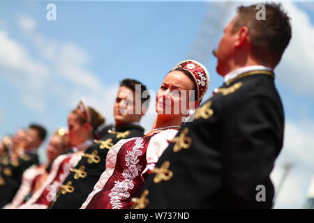 Budapest, Ungarn. 04 Aug, 2019. Treiber Parade GP von Ungarn, Budapest 2-4 August 2019 Hungaroring Credit: Unabhängige Fotoagentur/Alamy leben Nachrichten Stockfoto