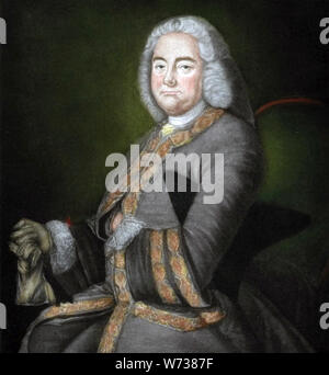 Georg Friedrich Händel (1685-1759) deutsch-britischen Barockkomponisten Stockfoto