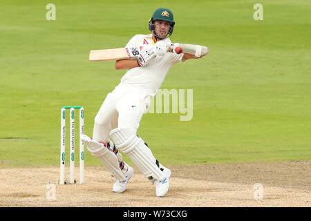 BIRMINGHAM, ENGLAND. 04.August 2019: Pat Cummins von Australien schlagen bei Tag 3 der 1 Specsavers Asche Test Match, bei Edgbaston Cricket Ground, Birmingham, England. Stockfoto