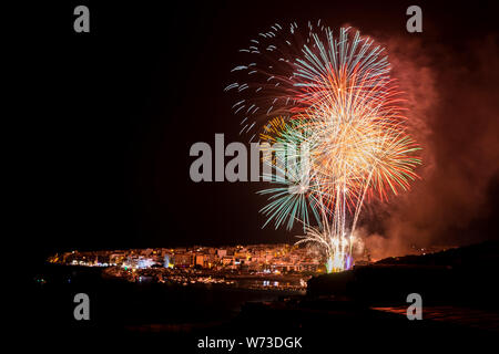 Feuerwerk in Teneriffa, Playa San Juan Stockfoto