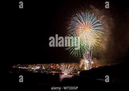 Feuerwerk in Teneriffa, Playa San Juan Stockfoto