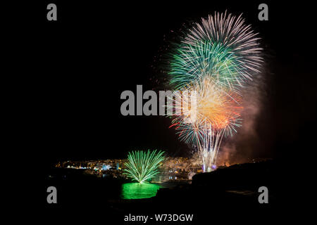 Feuerwerk in Teneriffa, Playa San Juan Stockfoto