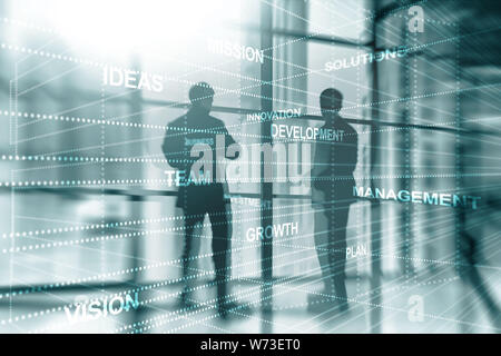 Abstrakte Geschäft Hintergrund Double Exposure mixed Media Stockfoto