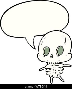 Cute cartoon Skelett mit Sprechblase Stock Vektor