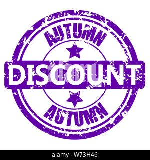 Herbst Rabatt Stempel isolata auf Weiß, Vektor Werberabatt herbstliche, konsumismus Markierung für Promo shopping Abbildung Stock Vektor