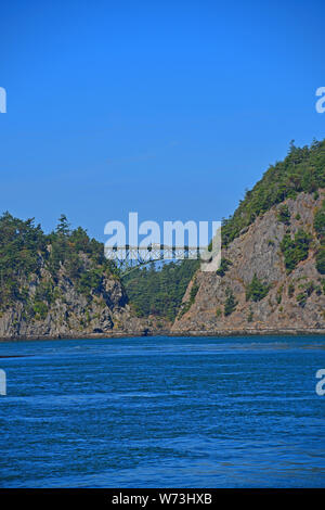 Die ikonischen Deception Pass Bridge in der Nähe von Langley, Washington Stockfoto