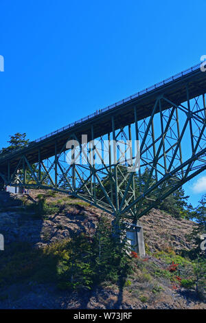 Die ikonischen Deception Pass Bridge in der Nähe von Langley, Washington Stockfoto