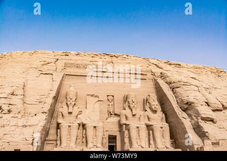 Abu Simbel Tempel, Wundervolle Sehenswürdigkeit von Pharao Ramses der Große gebaut, Ägypten Stockfoto