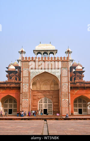 Akbars Grab, Sikandra, Uttar Pradesh, Indien, Asien Stockfoto