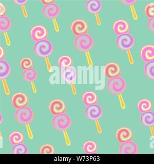 Nahtlose Muster mit bunten Hand gezeichnet Eis Stock Vektor