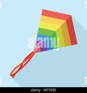 Sky rainbow kite Symbol, flacher Stil Stock Vektor