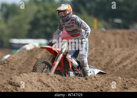 4 august 2019 Lommel, Belgien FIM Motocross World Championship 2019 04-08-2019: Motorsport: MXGP Lommel: Lommel FIM Motocross World Championship 2019 Lommel Belgium MXGP race1 Glenn Coldenhoff NED Standing Construct KTM Stockfoto