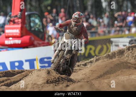 4 august 2019 Lommel, Belgien FIM Motocross Weltmeisterschaft 2019 04-08-2019: Motorsport: MXGP Lommel: Lommel FIM Motocross Weltmeisterschaft 2019 Lommel Belgien EMX250 Renn2 2. Platz Alberto Forato (Ita) Stockfoto