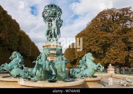 Jardin du Luxembourg in Paris, Fontaine de Observatoir. Paris. Stockfoto