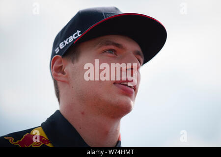 Red Bull Racing niederländische Fahrer Max Verstappen besucht die Treiber parade vor, bevor die Ungarische F1 Grand Prix am Hungaroring. Stockfoto