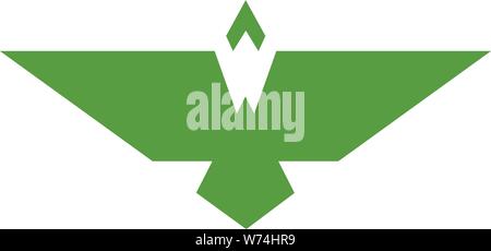 Vogel Grafik logo mit einem W-Form in den Körper. Stock Vektor