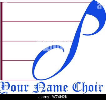 Bar & beachten Sie die Symbole mit Typ für einen Chor name Stock Vektor