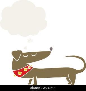 Cartoon Hund mit dachte Blase im Retro Stil Stock Vektor