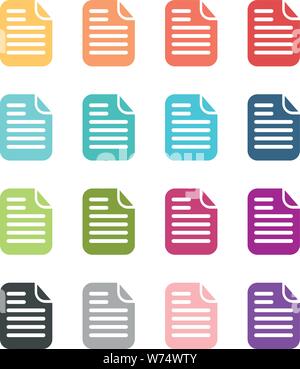 Satz von farbigen Icons von Ordnern oder Dateien Stock Vektor