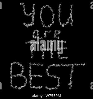 Sie sind die besten. Moderne Plakat für Dekoration Design. Logo-element Abbildung. Pinsel Kalligraphie. Hand gezeichnet Phrase. Handschriftliche Pinselstil zurück. Hand Stock Vektor