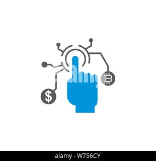 Finanzielle Technologie zugehörige Symbol auf den Hintergrund für Grafik- und Webdesign. Einfache Abbildung. Internet Konzept Symbol für Website Taste oder Mobile Stock Vektor