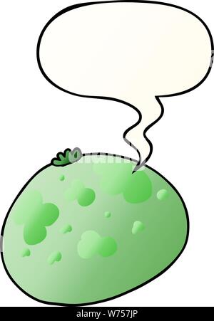 Cartoon Squash mit Sprechblase in glatten Farbverlauf Stock Vektor