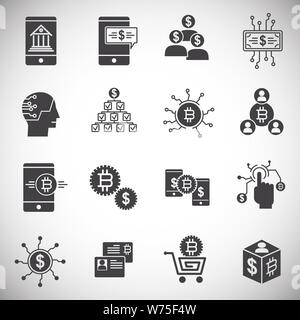 Financial Technologies ähnliche Symbole auf dem Hintergrund für Grafik- und Webdesign. Einfache Abbildung. Internet Konzept Symbol für Website Taste oder Stock Vektor