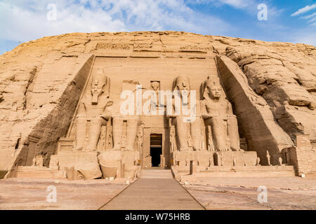 Abu Simbel Tempel, Wundervolle Sehenswürdigkeit von Pharao Ramses der Große gebaut, Ägypten Stockfoto