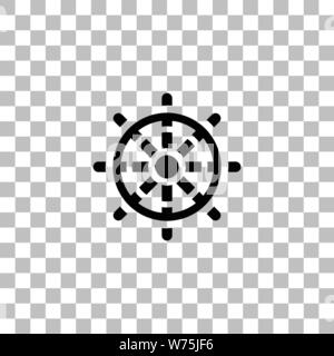 Ruder. Flache schwarze Symbol auf einen transparenten Hintergrund. Piktogramm für Ihr Projekt Stock Vektor