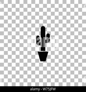 Kaktus. Flache schwarze Symbol auf einen transparenten Hintergrund. Piktogramm für Ihr Projekt Stock Vektor