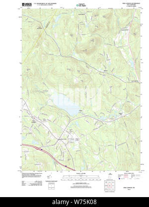 USGS TOPO Karte New-Hampshire NH New London 20120508 TM Wiederherstellung Stockfoto