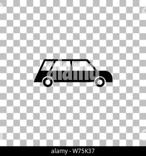 Pkw. Flache schwarze Symbol auf einen transparenten Hintergrund. Piktogramm für Ihr Projekt Stock Vektor