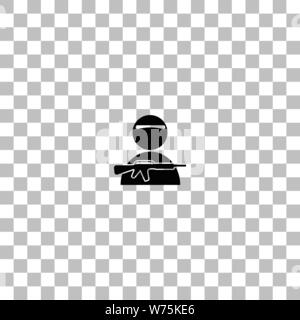 Soldat. Flache schwarze Symbol auf einen transparenten Hintergrund. Piktogramm für Ihr Projekt Stock Vektor