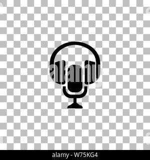 Dj. Flache schwarze Symbol auf einen transparenten Hintergrund. Piktogramm für Ihr Projekt Stock Vektor