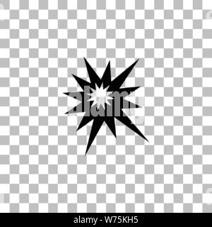 Explosion. Flache schwarze Symbol auf einen transparenten Hintergrund. Piktogramm für Ihr Projekt Stock Vektor
