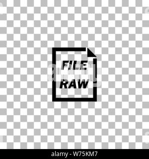 RAW-Datei. Flache schwarze Symbol auf einen transparenten Hintergrund. Piktogramm für Ihr Projekt Stock Vektor